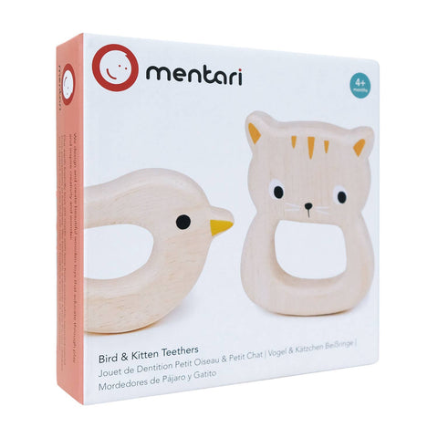 ThreadBear Design Mentari Bird & Kitten Teethers