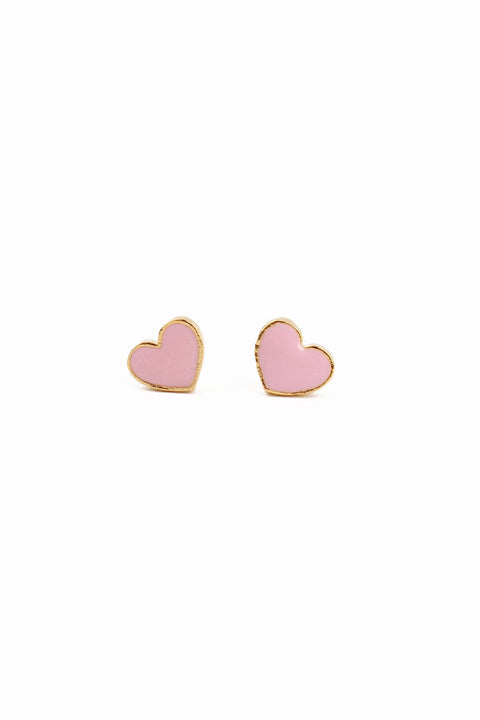 My Doris - Pink enamel small heart studs