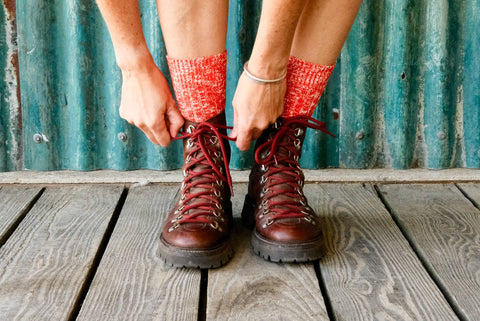 Sock Sisters - Orange Chunky Knit Socks