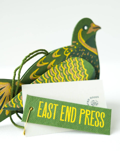 East End Press - Partridge Screen-Printed Board Decoration