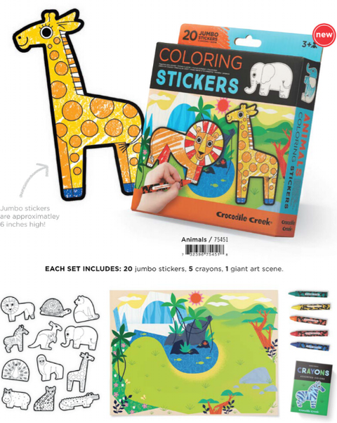 Hippychick - Crocodile Creek Animal Colouring Stickers