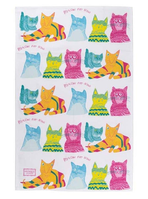 ARTHOUSE Unlimited - Miaow for Now, 100% Organic Cotton Tea Towel