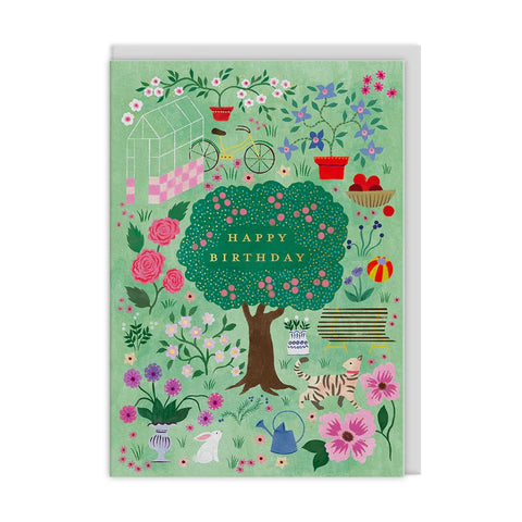 Happy Birthday Cottage Garden Card