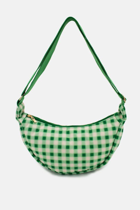 Kind Bag Crossbody Bag Blurred Plaid Green