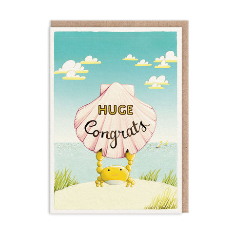 Huge Congrats Crab Greeting Card
