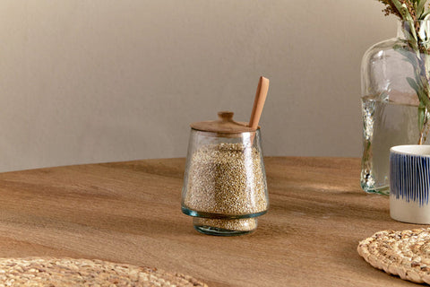 Nkuku Kali Tall Storage Jar - Natural & Clear