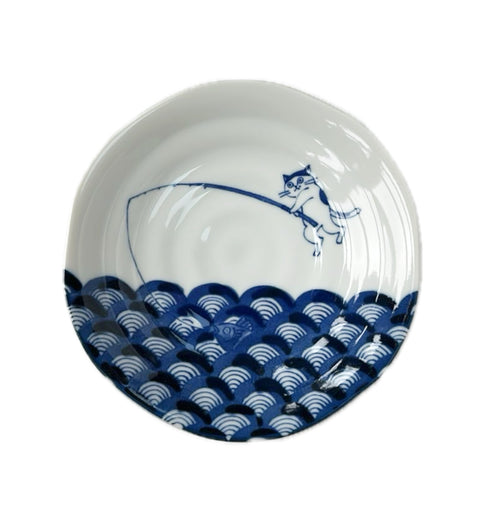 Japanese Blue Cat Plate Fishing