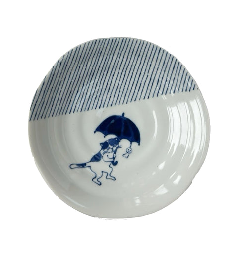 Japanese Blue Cat Plate Umbrella