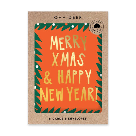 Merry Christmas Typographic Charity Card Set