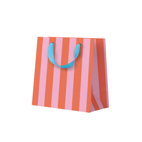 Pink And Orange Stripe Mini Gift Bag