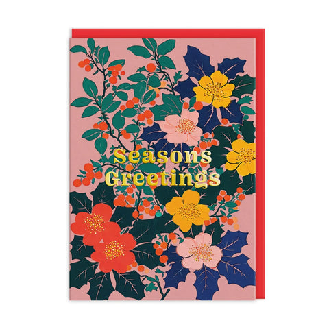 Floral Seasons Greetings Card