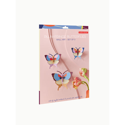 Studio ROOF Insects - Plum Fringe Butterflies set of 3
