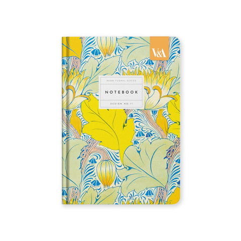 Neon Floral Arts & Crafts Premium Hardback Notebook