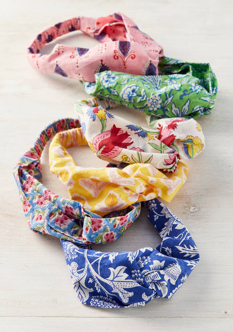 Namaste Block Print Knot Hairband