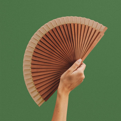 A FAN OF - WOOD BEIGE Fan - 21 cm - Beige