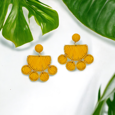 Narratives The Line - Yellow Sunset Circle Drop Earrings