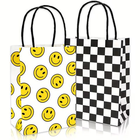 Smiley/ Checkered Paper Gift Bag
