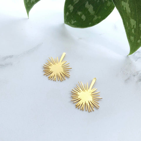 MicaPeet Gold Palm Leaf Stud Earrings
