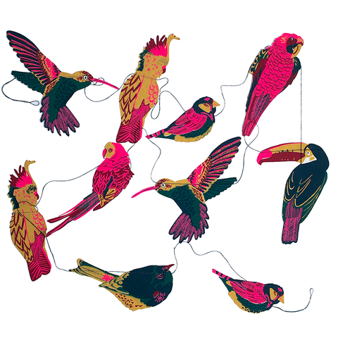 East End Press - Tropical Birds Sewn Garland