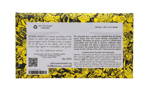 ARTHOUSE Unlimited - Bee Free, Dark Chocolate Bar With Honeycomb