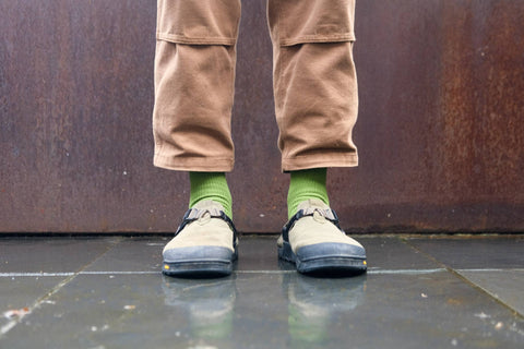 Sock Sisters - Salted Lime Green Organic Colour Rib Socks - Regular Length