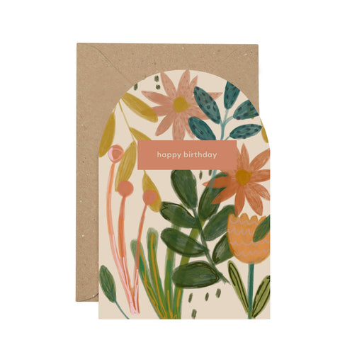 Plewsy Happy Birthday floral card