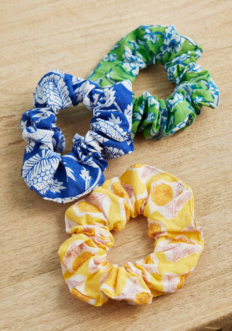 Namaste Block Print Scrunchie