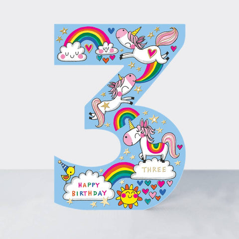 Rachel Ellen Designs Cookie Cutters - Age 3 Unicorn & Rainbows