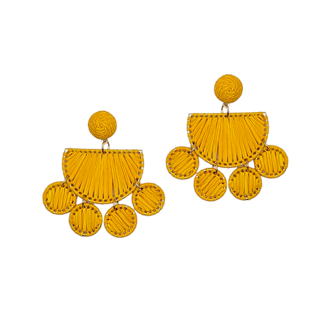 Narratives The Line - Yellow Sunset Circle Drop Earrings