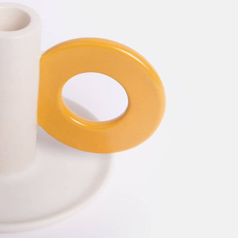 Caroline Gardner - Cream & Mustard Loop Candle Holder