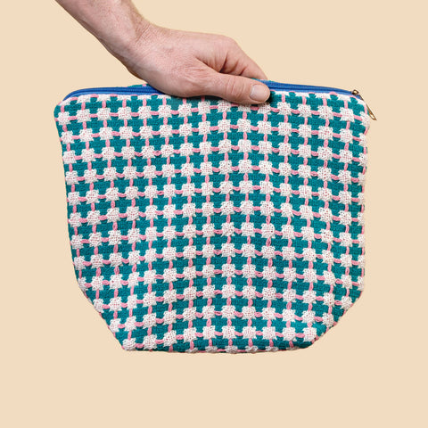 Sophie Home Wash Bag: Green & Pink