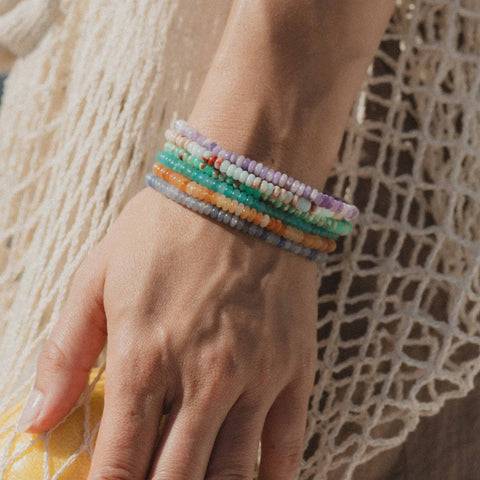Pineapple Island - Pohaku Gemstone Elasticated Bracelet