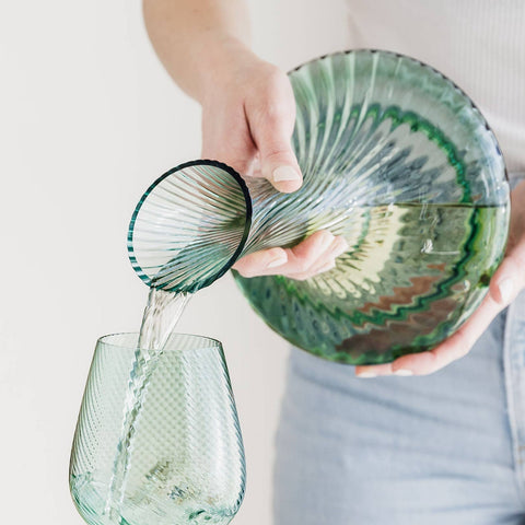 UBERSTAR - Twist Green Coloured Wine Decanter