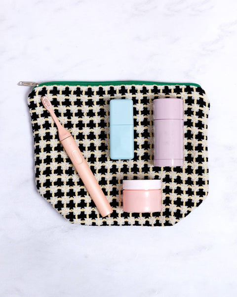 Sophie Home Wash Bag: Navy & Yellow