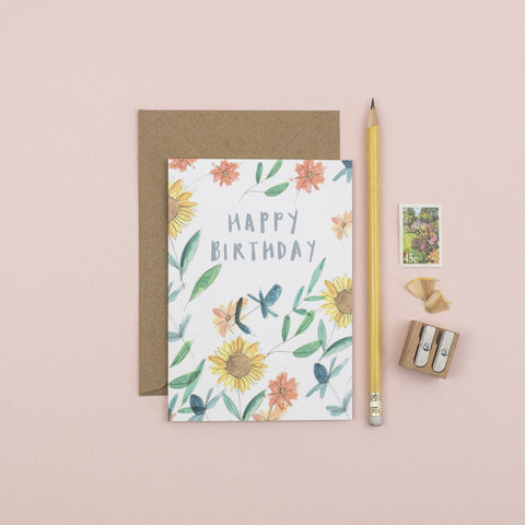 Plewsy - Sunflower Happy Birthday Card