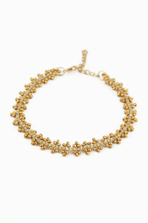 My Doris - Gold beaded flower bracelet