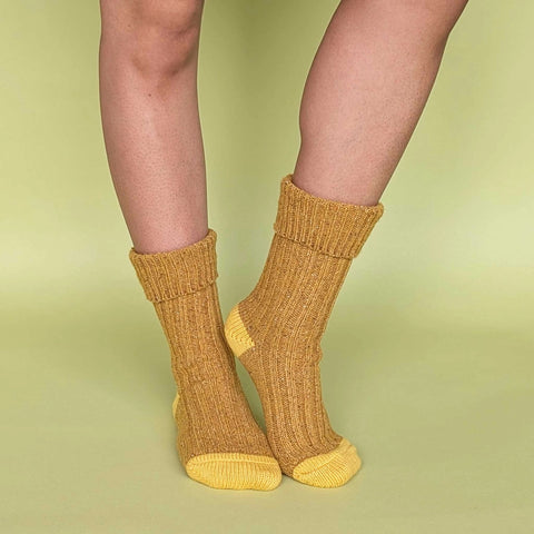 Catherine Tough Unisex Ribbed Socks Mustard