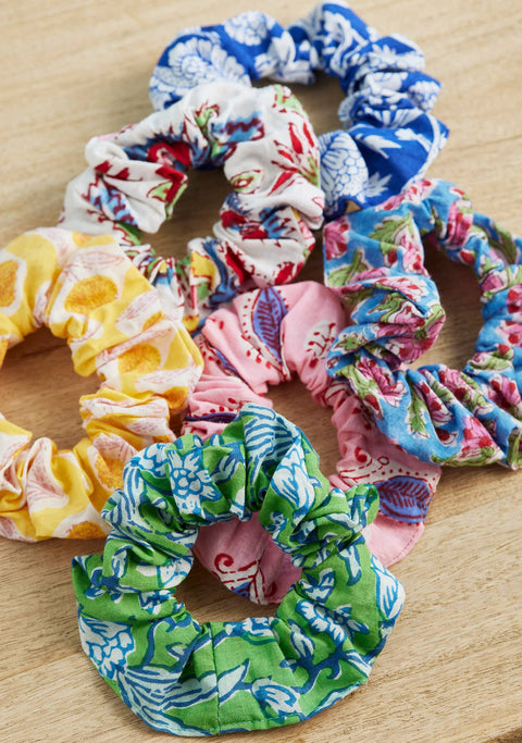 Namaste Block Print Scrunchie