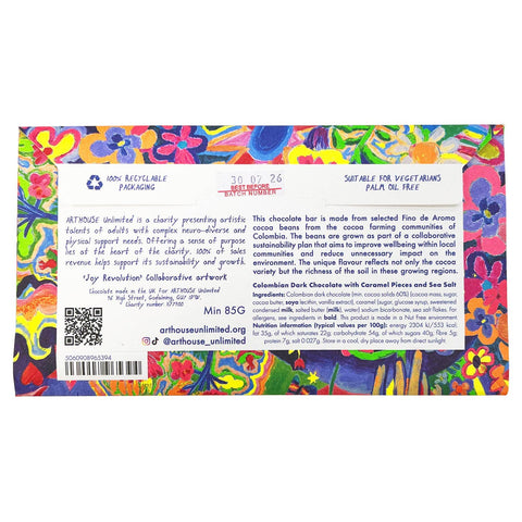 ARTHOUSE Unlimited - Joy Revolution, Dark Chocolate Bar with Caramel Pieces & Sea Salt