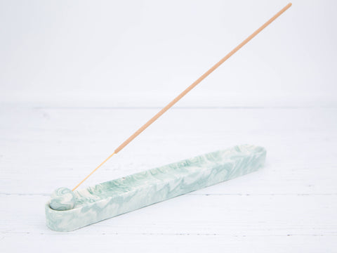 Eco Homeware Studio - Jesmonite incense holder - Zen Green Marble