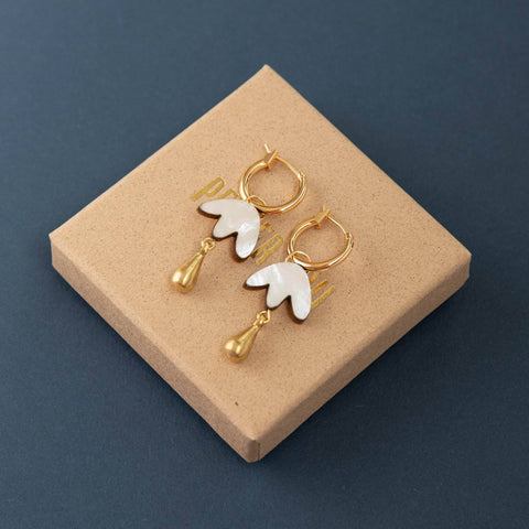 Pepper You - Petal Drop Hoop Earrings