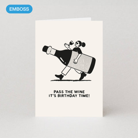 Studio Boketto - Pass the Wine Birthday Card