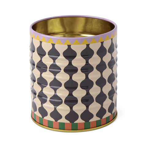 Designworks Collective A Dopo Black & White Wavy Storage Tin