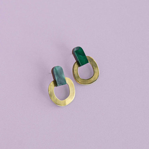 Pepper You Around Brass Stud Earrings