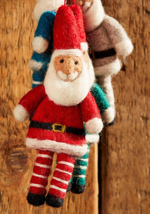 Namaste Hanging Felt Santa Decoration