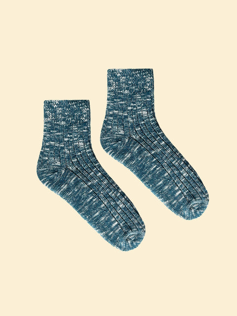 Sock Sisters - Blue Chunky Knit Socks - Regular Length
