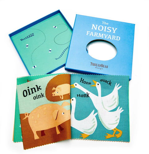 ThreadBear Design Noisy Farmyard Rag Book