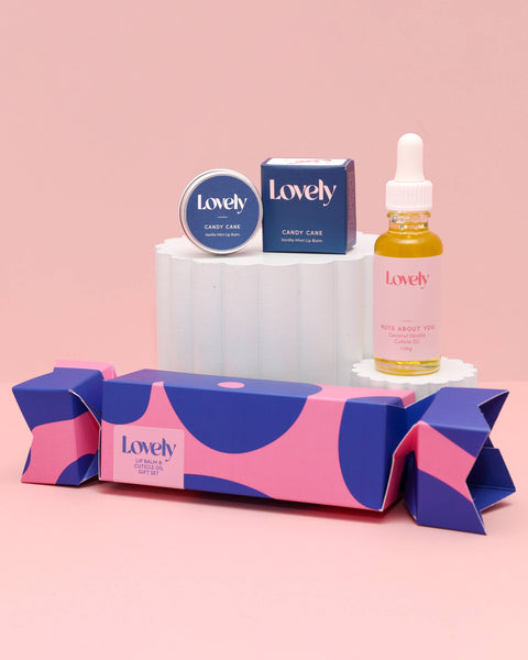 Lovely Skincare - Christmas Cracker Lip Balm & Cuticle Oil Gift Set