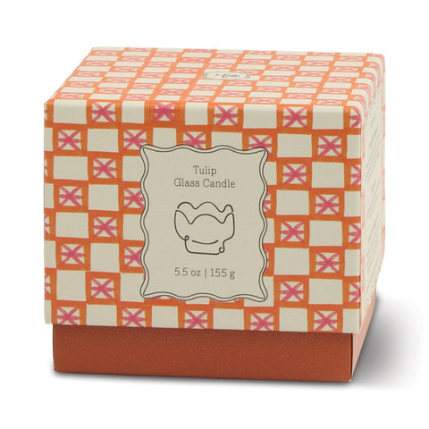 Designworks Collective - Pink and Burnt Orange Tulip Glass Candle