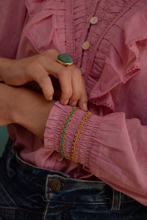 My Doris - Gold beaded flower bracelet